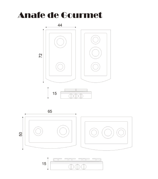 venta de anafes gastronomicos, modelo gourmet linea lux